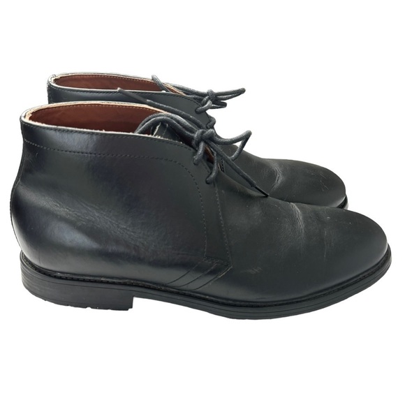 TOMMY HILFIGER Mens Chukka Boots 11 M Black Leather Oxford Boot Rubber Sole EUC - Picture 7 of 15